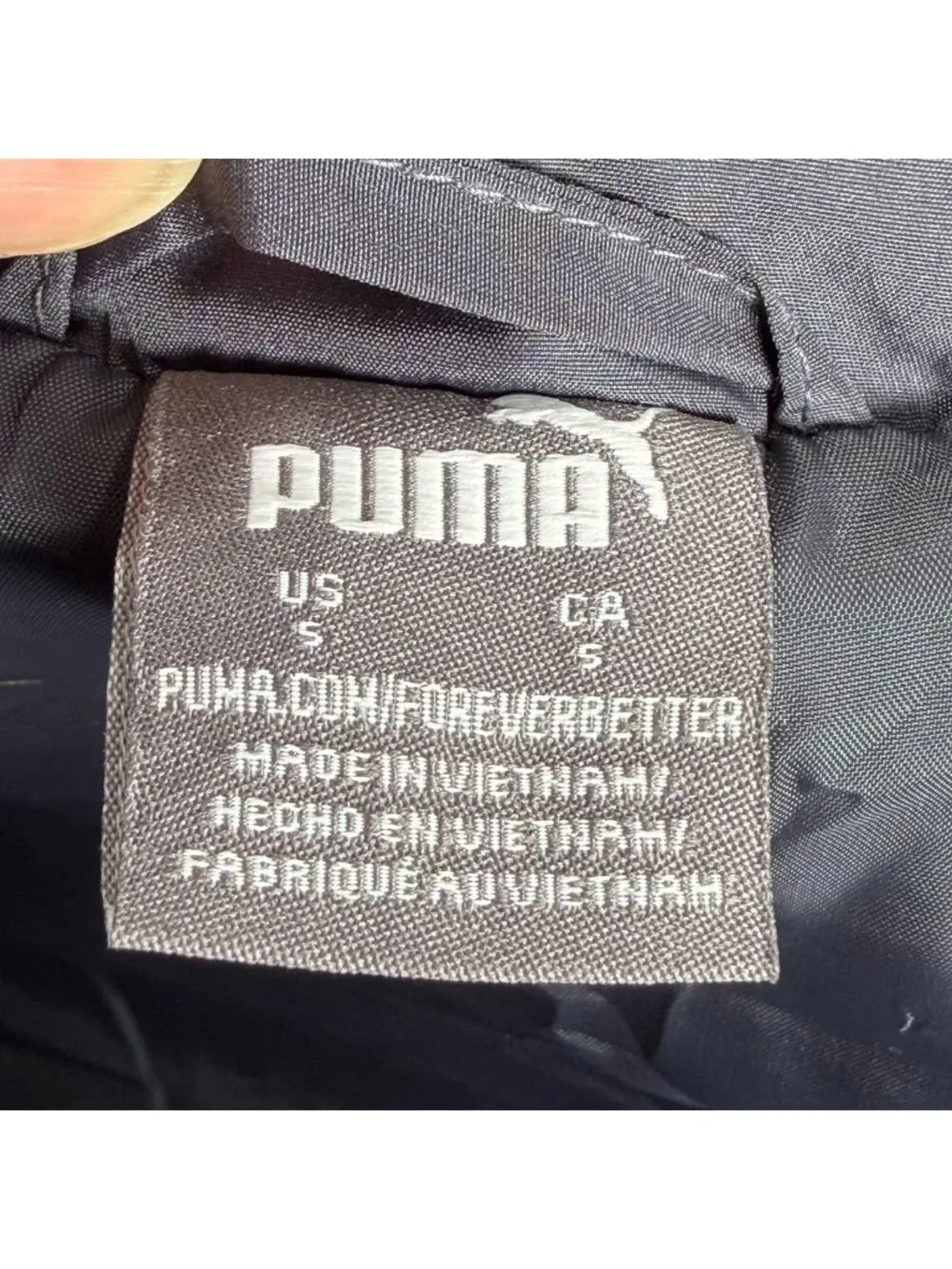 Puma Puffer‎ Vest Girls S Black Colorblock Full Zip Sleeveless Running Athletic